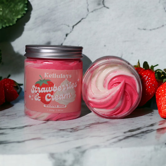 Strawberries & Cream Whipped soap